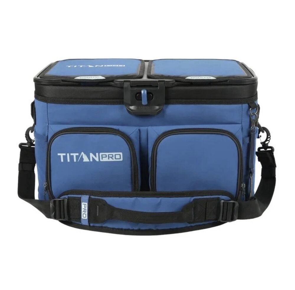 OPEN BOX Titan PRO by Arctic Zone 48 Can Triple Zipperless Cooler Blue SEE PICS